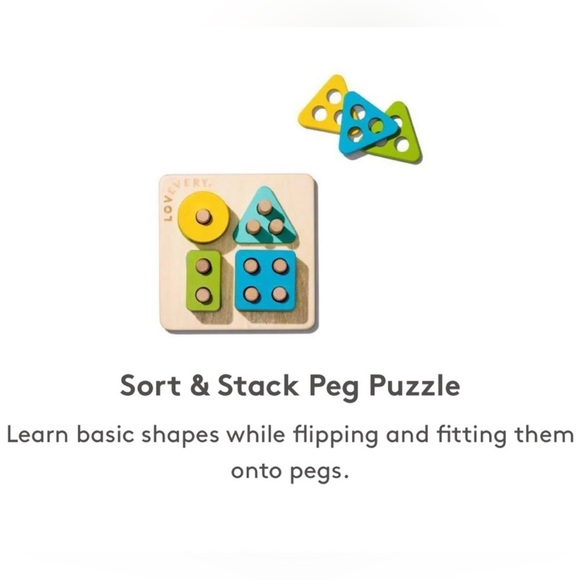 Lovevery Sort & Stack Peg Puzzle, The Enthusiast Playkit - Picture 1 of 5